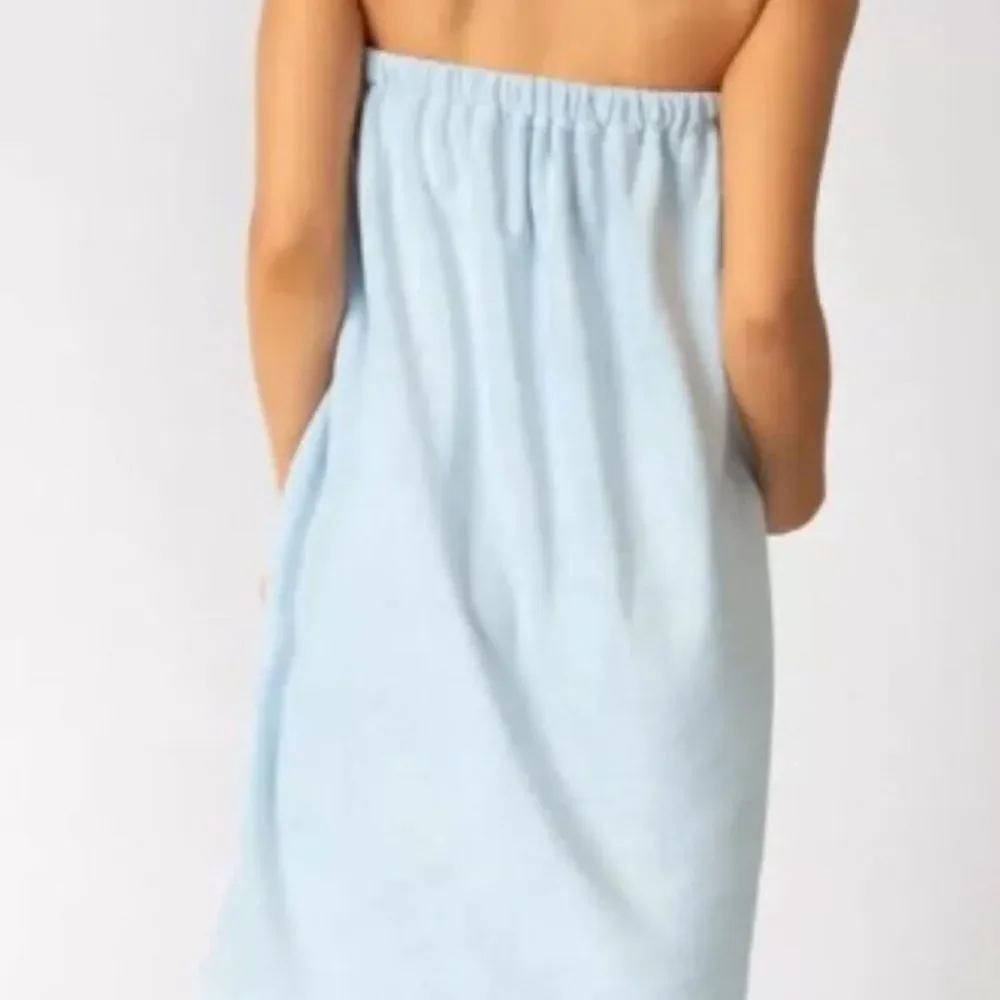 NEW PJ Salvage Blue Bath Wrap Elastic Spa Towel “Wrap Yourself With Love”